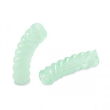 Acrylic Tube Twisted bead 33x8mm Transparent mint green